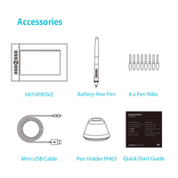 Huion H610 PRO V2 cyfrowe tablety graficzne projekt artysty Tablet graficzny funkcja pochylenia bateria-darmowy długopis tablety dla Win i Mac 5